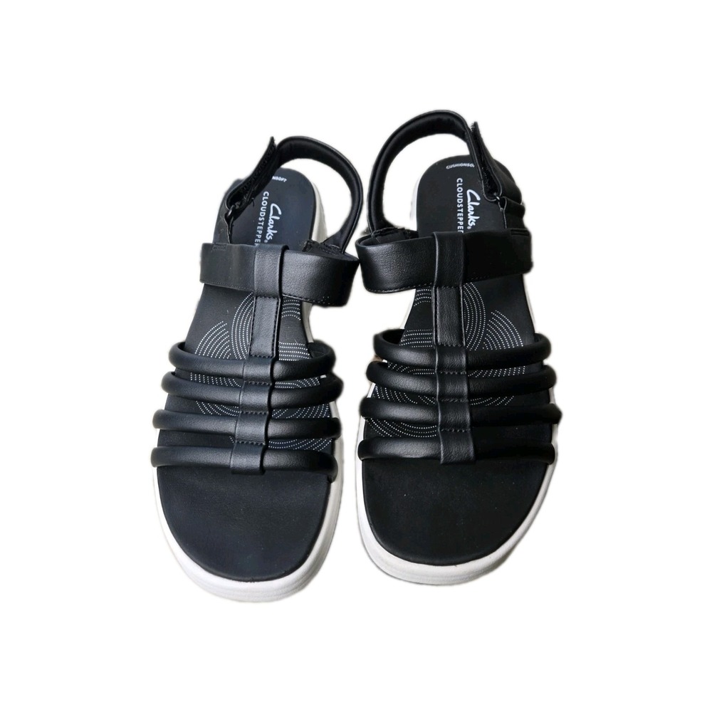 Clarks sandals Cloudsteppers Drift Ease gladiator black synthetic size 9